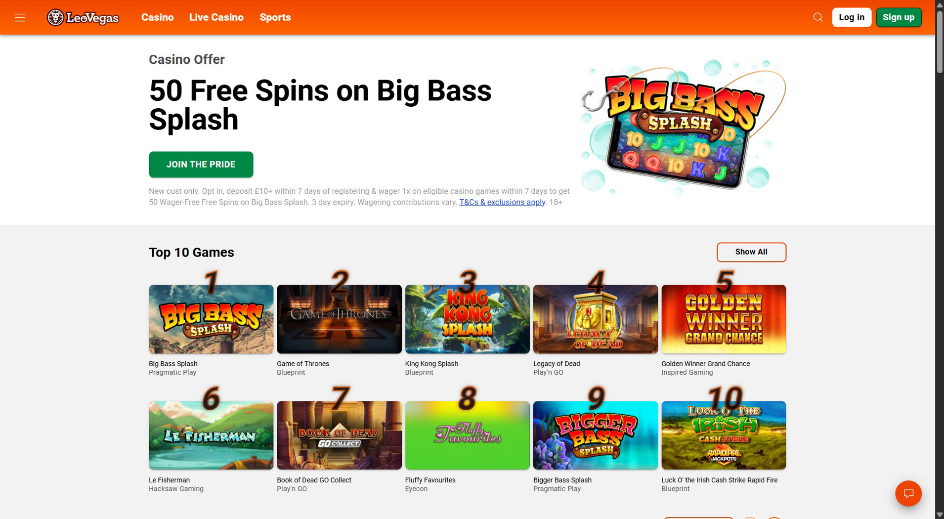 10. LeoVegas - Reliable Minify Casino Pick